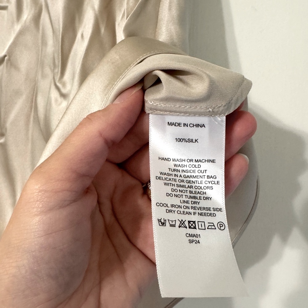 Quince 100% Washable Silk Mini Skirt S Champagne - Picture 4 of 5